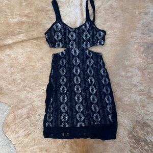 Lace size cut out mini dress